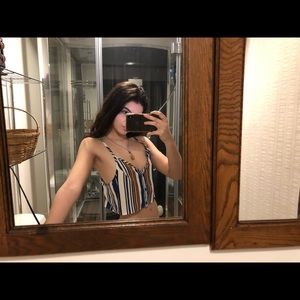 Small Striped button-up tank top from Zaful